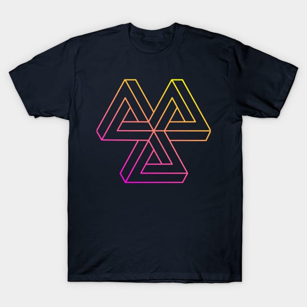 Impossible object (magenta to yellow gradient) T-Shirt by TRIME